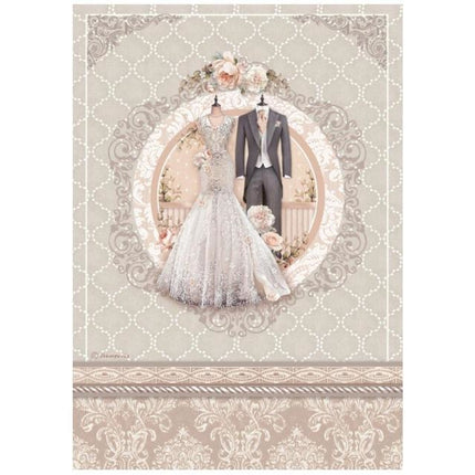 Papier de riz A4 en paquet - robe de mariée You and me