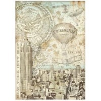 Papier de riz A4 en paquet - Sir Vagabond Aviator carte de New York