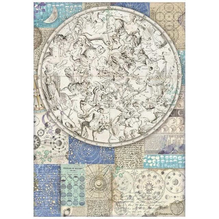 Papier de riz A4 - Zodiaque Cosmos Infinity