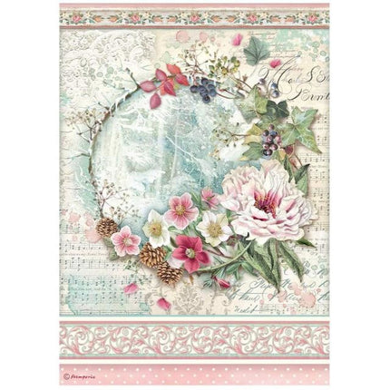 Papier de riz A4 - Guirlande de doux hiver