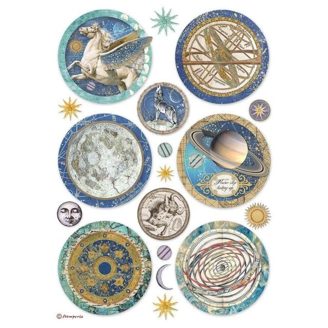 Papier de riz A4 - Cercles Cosmos Infinity