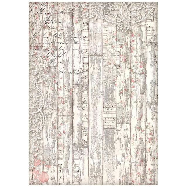 Papier de riz A4 en paquet - Motif bois doux d’hiver