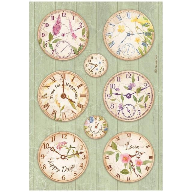 Papier de riz format A4 - Create Happiness Welcome Home horloges