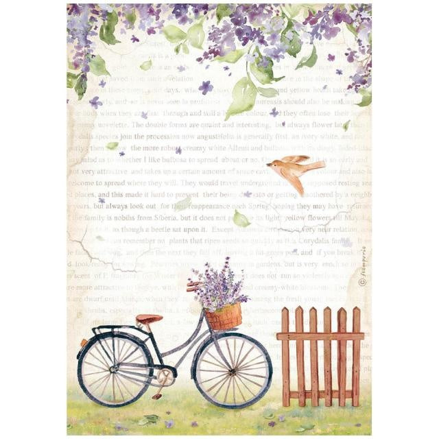 Papier de riz format A4 - Create Happiness Welcome Home vélo