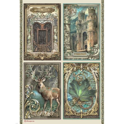 Papier de riz A4 en paquet - cartes Forêt magique