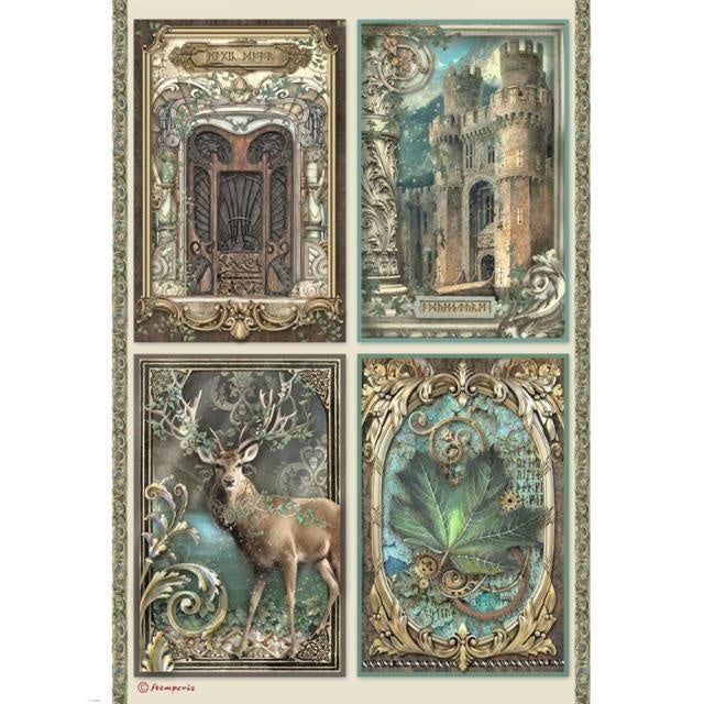 Papier de riz A4 en paquet - cartes Forêt magique