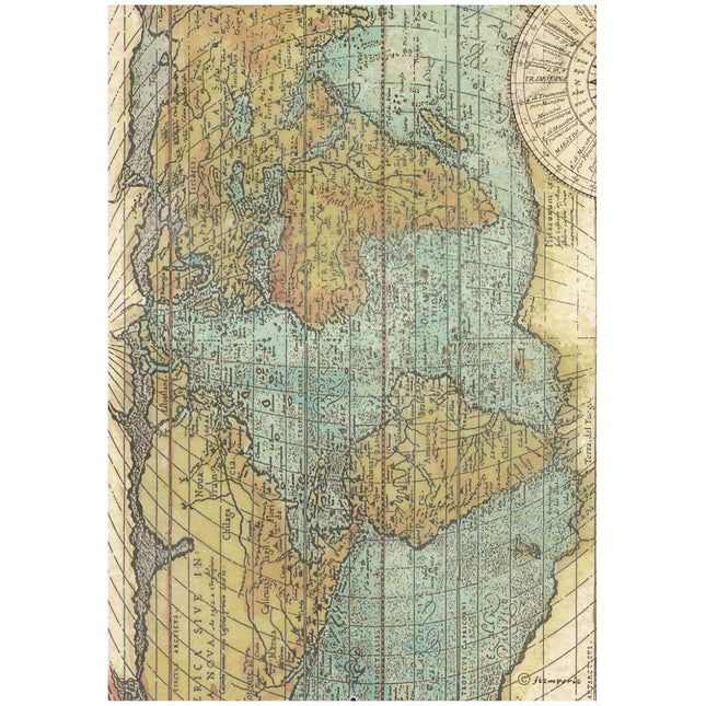 Papier de riz A4 emballé - Autour du monde carte