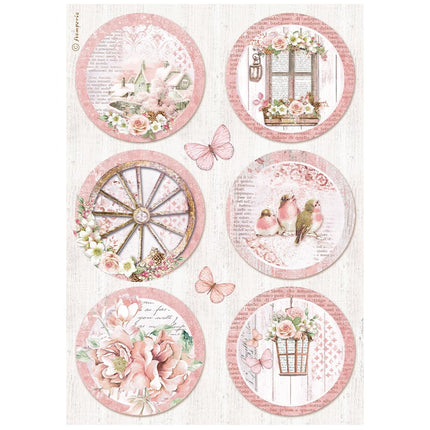 Papier de riz A4 en paquet - ronds Roseland
