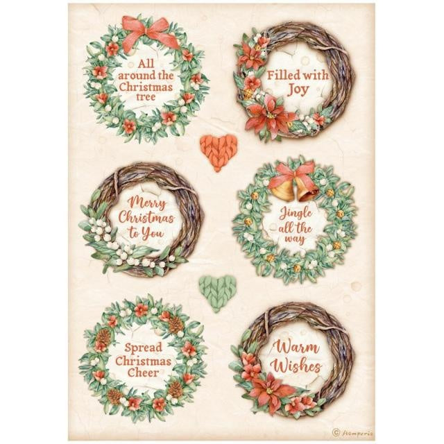 Papier de riz A4 en paquet - All Around Christmas 6 guirlandes