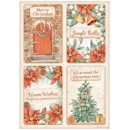 Papier de riz A4 sous emballage - All Around Christmas 4 cartes