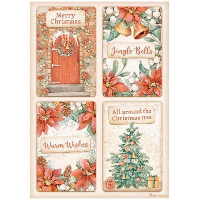 Papier de riz A4 sous emballage - All Around Christmas 4 cartes