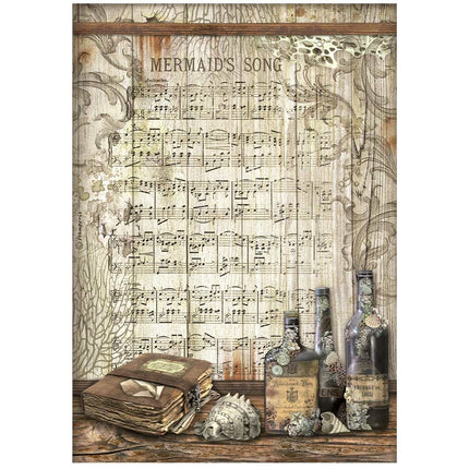 Papier de riz A4 prédécoupé - Songs of the Sea le chant de la sirène