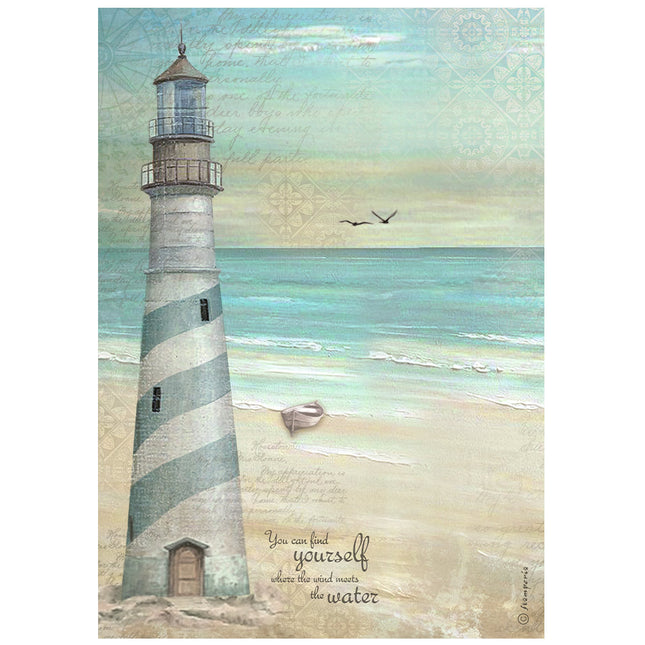 Papier de riz épais A4 - Sea Land phare