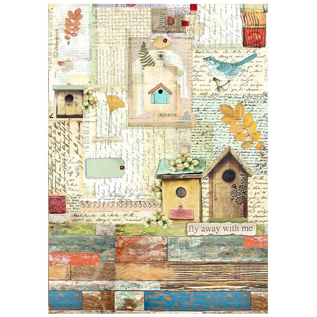 Papier de riz A4 imprimé - Nids de jardin