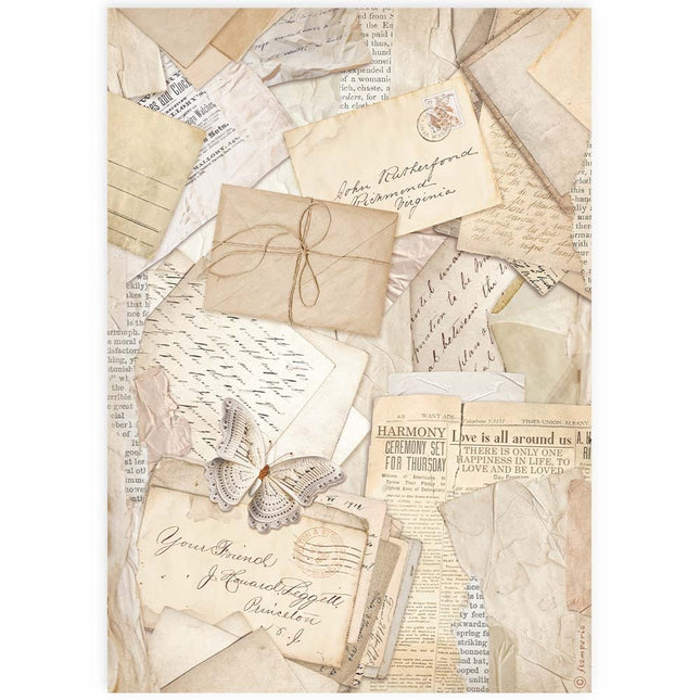 Papier de riz A4 assorti - cartes postales