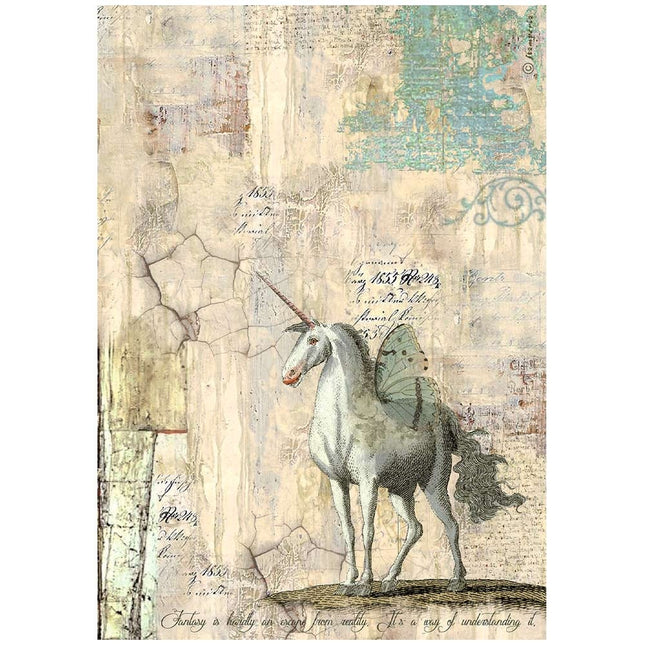 Papier de riz A4 emballé - Licorne Wonderland