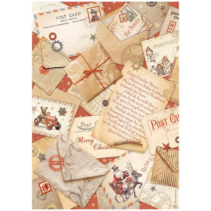 Papier de riz A4 en paquet - Gear up for Christmas cartes postales