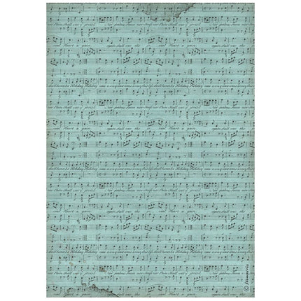 Papier de riz A4 préemballé - Partition de musique en fond
