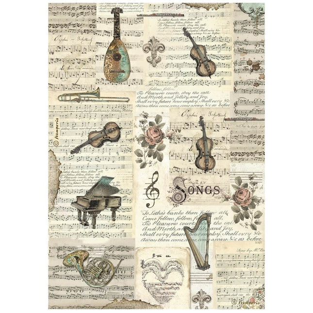 Papier de riz A4 emballé - Instruments de musique