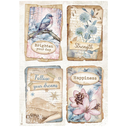Papier de riz A4 en paquet - Create Happiness Dewdrops 4 cartes