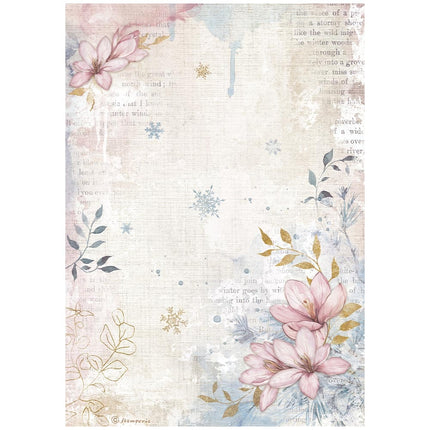 A4 Rice paper packed - Create Happiness Dewdrops flower corner