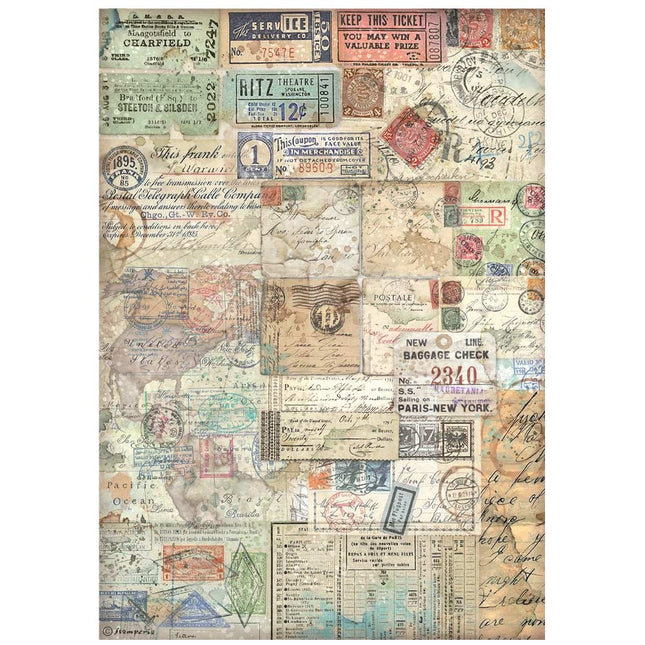 Papier de riz emballé A4 - billets Art of Travelling