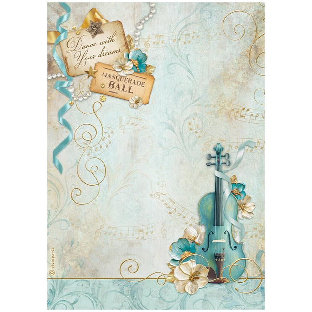 Papier de riz A4 en paquet - violon Mascarade