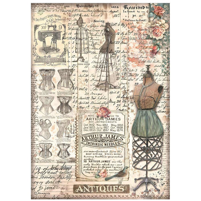Sélection de 6 papiers de riz A4 - Brocante Antiques