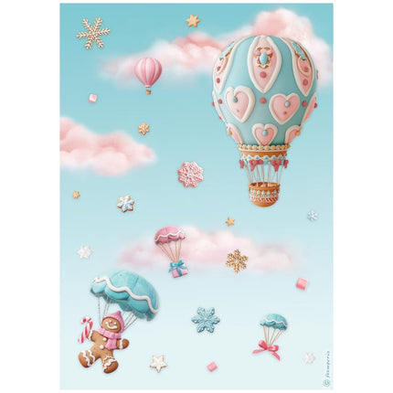 Sélection de 6 papiers de riz A4 - Candy Christmas