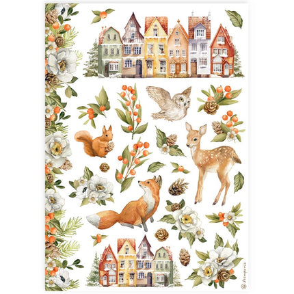 Selection 6 Rice paper A4 - Classic Christmas