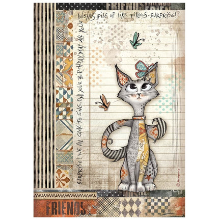 Sélection de 6 papiers de riz A4 - Furry Friends