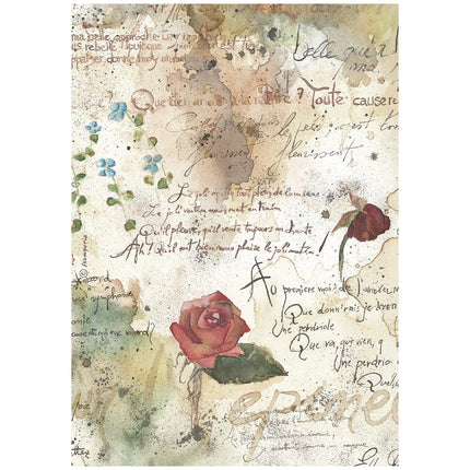 Sélection de 6 papiers de riz imprimés A4 pour arts créatifs - Flowers and Poems