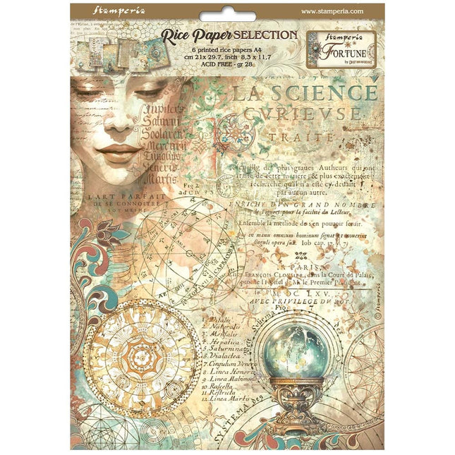 Lot de 6 feuilles de papier de riz A4 - Fortune
