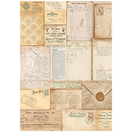 Sélection de 6 papiers de riz A4 - Harmonie dorée