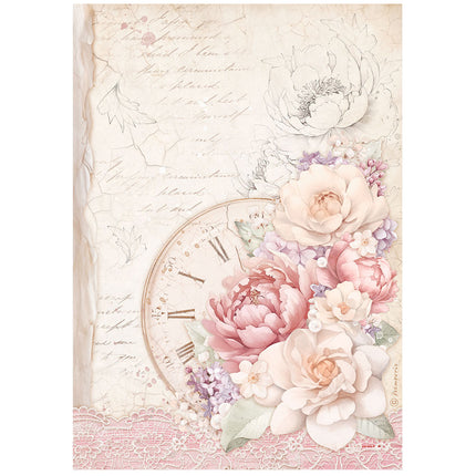 Sélection de 6 feuilles de papier de riz A4 - Romance Forever
