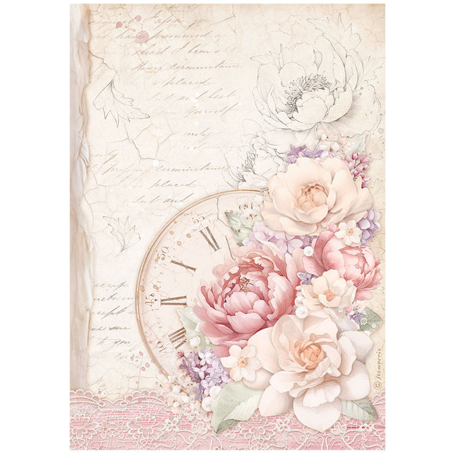 Sélection de 6 feuilles de papier de riz A4 - Romance Forever