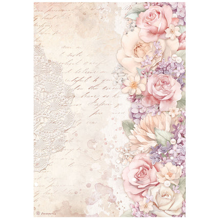 Sélection de 6 feuilles de papier de riz A4 - Romance Forever