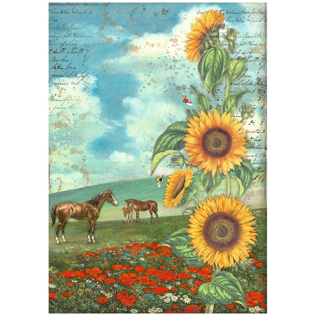 Sélection de 6 papiers de riz A4 - Sunflower Art