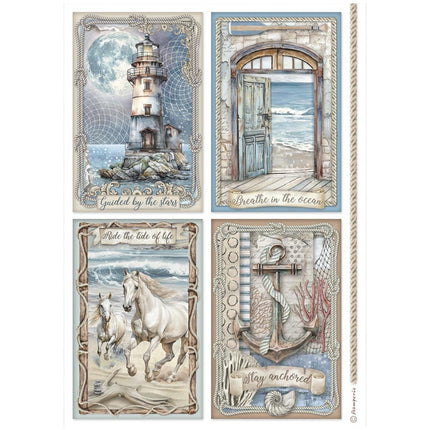 Sélection de 6 papiers de riz A4 - Silent Sea