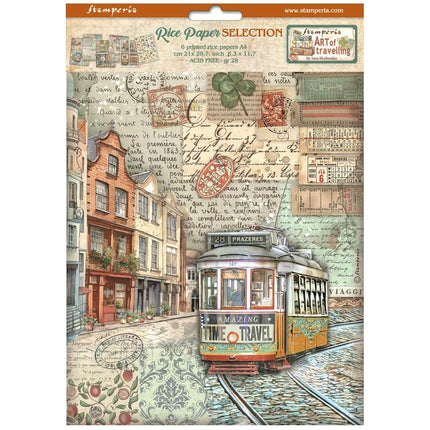 Sélection de 6 papiers de riz A4 - Art of Travelling