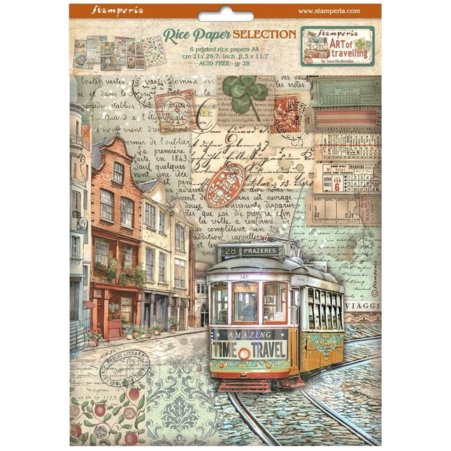 Sélection de 6 papiers de riz A4 - Art of Travelling
