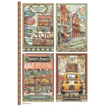 Sélection de 6 papiers de riz A4 - Art of Travelling