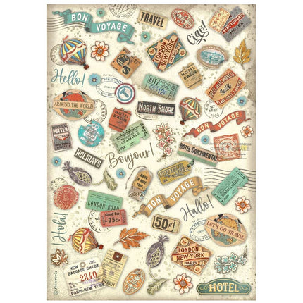 Sélection de 6 papiers de riz A4 - Art of Travelling