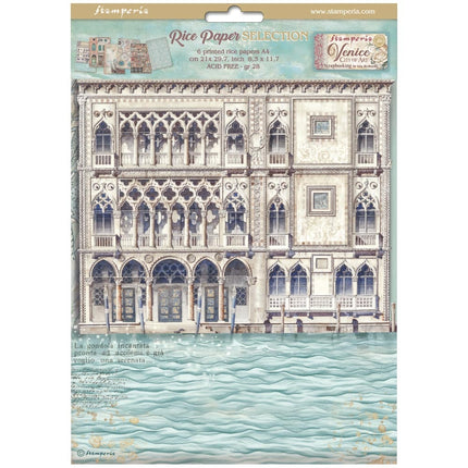 Sélection de 6 papiers de riz A4 - Venice City of Art