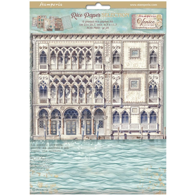 Sélection de 6 papiers de riz A4 - Venice City of Art