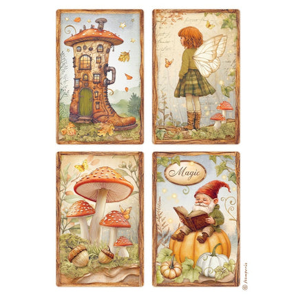 Selection 6 Rice paper A4 - Whispering woods