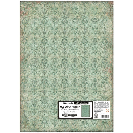 Papier de riz imprimé pour les loisirs créatifs et les arts, 50X70 cm - tapisserie verte Gardens of Time