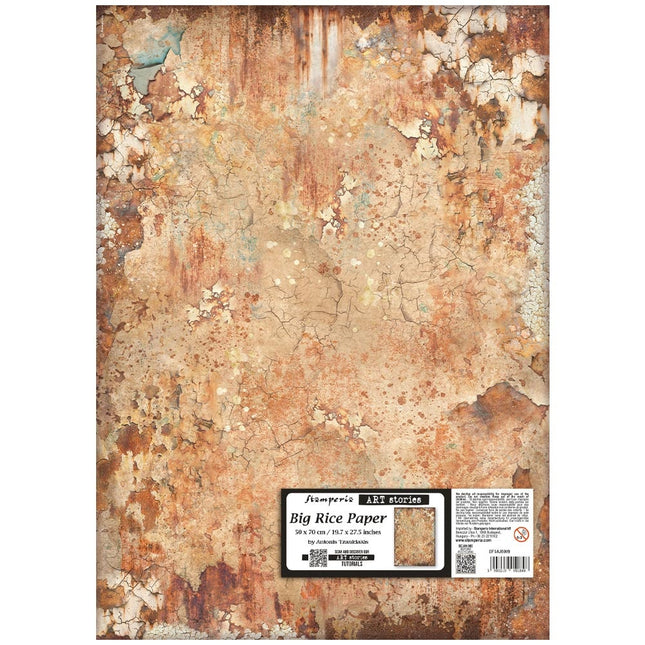 Papier de riz imprimé pour les loisirs créatifs et les arts, 50X70 cm - motif rouillé Gardens of Time