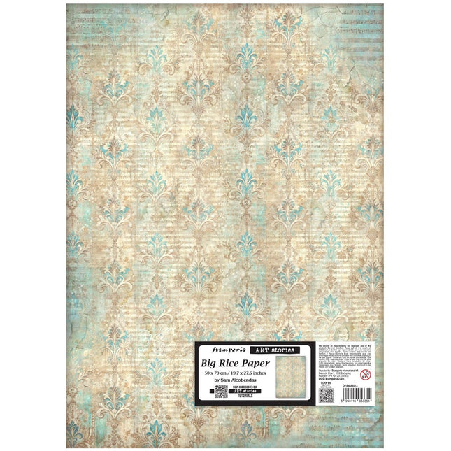 Papier de riz imprimé pour loisirs créatifs, 50X70 cm - motif de tapisserie Symphony