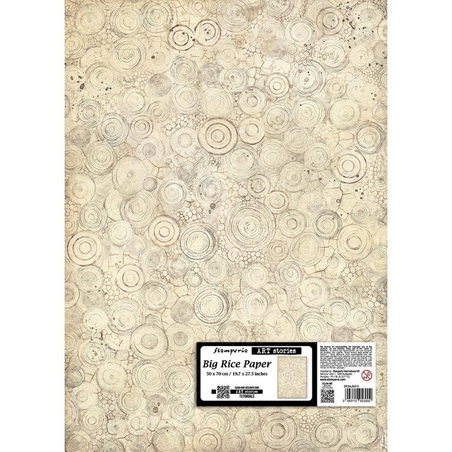 Papier de riz imprimé pour loisirs créatifs cm 50X70 - Anneaux tout autour